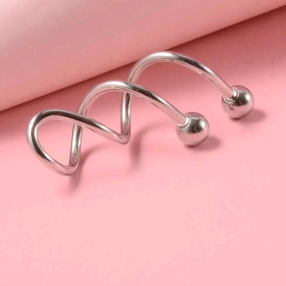 Spiral Twisted Bellybutton Ring 14g - Picture 2 of 4